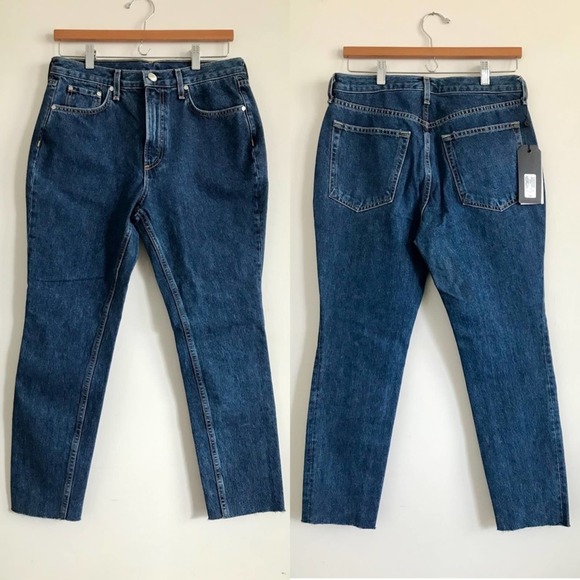 Rag & Bone High Rise Raw Hem Cropped Dark Stone Wash Skinny Jeans Size 28 - Picture 3 of 11